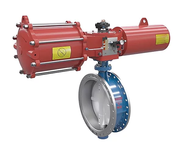 Pneumatic hard seal butterfly valve