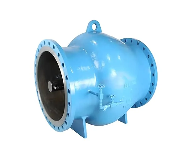 Axial flow non slam check valve